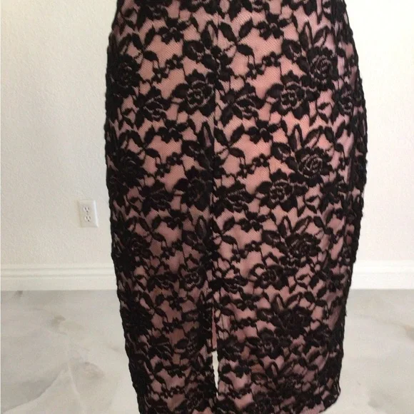 Black Lace Overlay Dress - Picture 3 of 6